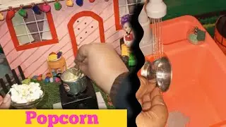Miniature Village Kitchen mein aaj Popcorn Banaye🍿🥰 Popcorn in Miniature Kitchen | Mini Food