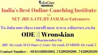 Wronskian || ODE || NET Mathematics || Gate Mathematics || IIT JAM Maths || M.sc Entrances