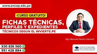 CURSO: FICHAS TÉCNICAS, PERFILES Y EXPEDIENTES TÉCNICOS SEGÚN EL INVIERTE.PE 2025