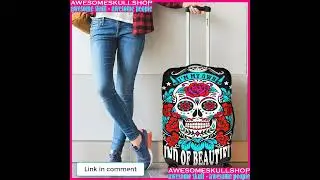 Sugar skull luggage cover, sugar skull suitcase cover, sugar skull pattern luggage cover