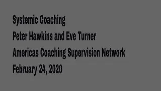 Strategic Coaching with Peter Hawkins and Eve Turner