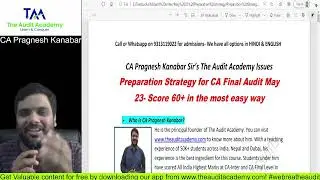 How to score Exemption (more than 60) in CA Final Audit May 23 | Full strategy with time-table