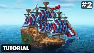⚓ How to BUILD a Big and Epic PIRATE SHIP | Part 2 | ⛏ Minecraft tutorial