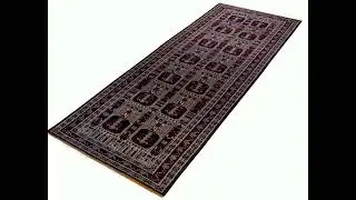 Baluch Semi-Antique Medallion Blue Wool Hand Knotted Runner Persian Rug