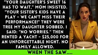 Your Daughter’s Sweet 16 Has to Wait,’ Mom Declared. ‘Your Sister’s Kids Have a School Play — We…