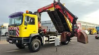 3328 MAN ME280B 4x4 Dagcab Euro3 - ATM Kipper + Palfinger PK11502 - KnijperBak - NaafReductie