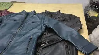 Leather jacket blue