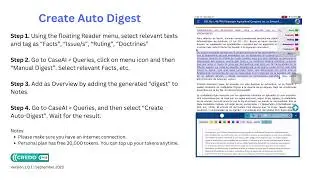 CaseReaderPH - Create Auto Digest