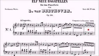 ABRSM Piano 2025-2026 Grade 5 A5 Beethoven Bagatelle in G Minor Op.119 No.1 Sheet Music