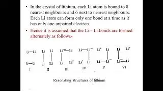 Metallic bond theories