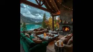 Warm Piano Jazz by the Fireplace | Gentle Jazz with Peaceful Lakeview for Work, Study, Focus