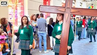 Ancient Religious Procession 🙏 Children&rsquo;s Only Event 🎺 M&aacute;laga, Spain [4K]