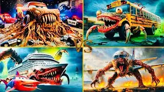 McQueen Monster 🆚 School Bus 🆚 Ship Monster 🆚 Infected Sky &ndash; Tiles Hop EDM Rush