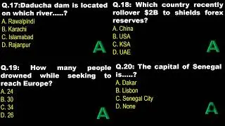 Current Affairs MCQs | PPSC | FPSC | Tehsildar | ASF | Past Papers | Gk FIA