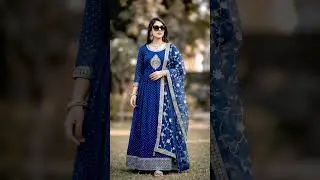 Royal Blue Anarkali Suit Look #shorts #youtubeshorts #ytshorts #short #clothing