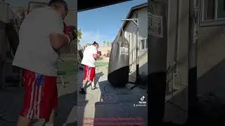 500 Pound Punching Bag Workout Part 178 Boxing Drill Work! Practicing Hard Liver Shots!!!