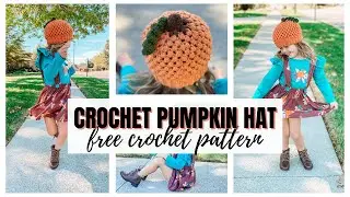 How to Crochet an Adorable Pumpkin Hat For Fall- Free Beginner Friendly Crochet Pattern