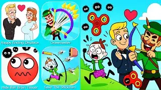 Happy Ending Displace Puzzle,Drawmaster,Save The Stickman,Hide Ball Brain Teaser