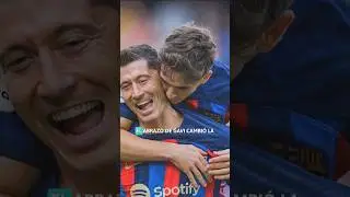 El abrazo de Gavi cambi&oacute; a Lewandowski 🫂