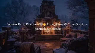 7+ HOUR STREAM - Patio Fireplace ❄️🔥 Frost, Snow & Cozy Outdoor Warmth Ambience