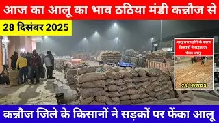 आज का आलू का भाव ठठिया मंडी कन्नौज से | Aalu Ka Bhav | कन्नौज जिले के किसानों ने सड़कों पर फेंका आलू