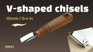 🎄 Precision Wood Carving with STRYI 10mm V-Parting Chisel #carvingtools #art