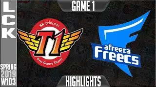 SKT vs AFS Highlights Game 1 | LCK Spring 2019 Week 1 Day 3 | SK Telecom T1 vs Afreeca Freecs G1