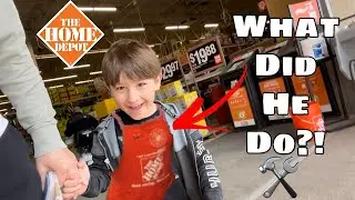 3 year olds first time at Home Depot! See what he got into!