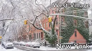 A Magical Snow Walk in New York's West Village ❄️☃️ | 4k