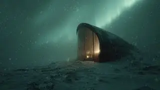 The Archive Entry 39 Observation Dome Circular Research Station in a Snowstorm 4K SciFi Ambience