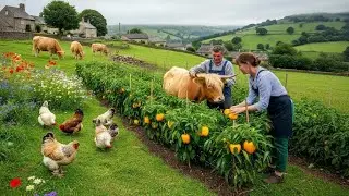 Beautiful Rural Alaska Farm Life (No Talking)  Planting, Animals, Spring Garden