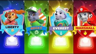 PAW Patrol -Liberty🆚Rocky🆚Everest🆚Marshall🎶 Tiles Hop EDM Rush