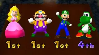 【マリオパーティ9】ミニゲームピーチVsルイージVsワリオVsヨッシー(COM最強 たつじん)