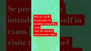 Delf Exam production oral (Se presenter)@learnfrenchwithseema