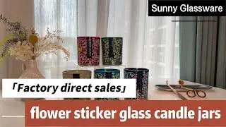 Factory direct sales flower sticker glass candle jars