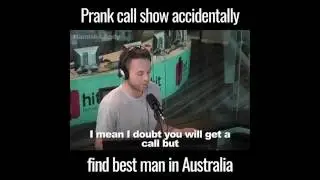 Prank call show accidentally find best man in Australia