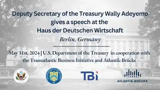 Deputy Secretary of the U.S. Treasury Wally Adeyemo gives a speech in Berlin, Germany