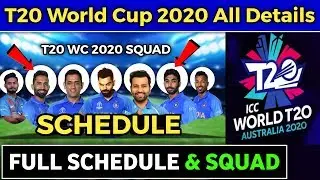 ICC T20 World Cup 2020 - Full Schedule, Teams, Format & Team India Squad