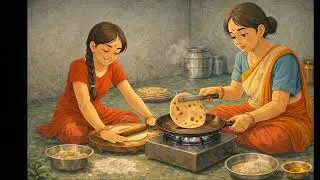 Indian Village Morning to Night  in Ghibli style ASMR 🌾 | Simple Rural Life Sounds