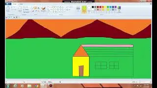 sun-set scene ms paint Kids computer drawing bachon ke drawing