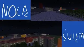 Święta! Miasto w Minecraft nocą. Telewizja Kniaziowska.