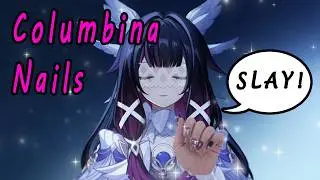 Genshin Impact: Damselette Aesthetic Nail Art