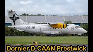 Dornier Do-328-110 D-CAAN departing Prestwick Airport [4K/UHD]