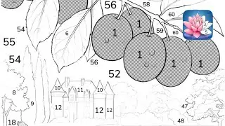 Ripe, dewy purple plums hanging on a branch | Coloring Games