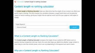 Content length vs ranking calculator - Free SEO tool