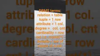 DBMS Terms to recall #dbms #gate