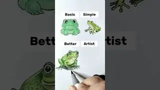 Draw Frogs! 😳 #shorts #art #drawing #frogs #howtodraw #easydraw