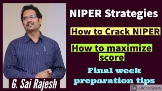 NIPER EXAM STRATEGIES : How to crack, How to maximize score