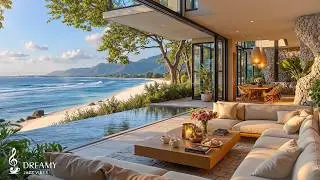 Morning Seaside Jazz Ambience | Soothing Piano Jazz With Ocean Wave Sounds For Relaxation & Focus