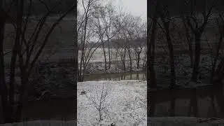 A Snowy Day  - Backyard view of the Shade River #Shorts